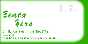 beata hirs business card